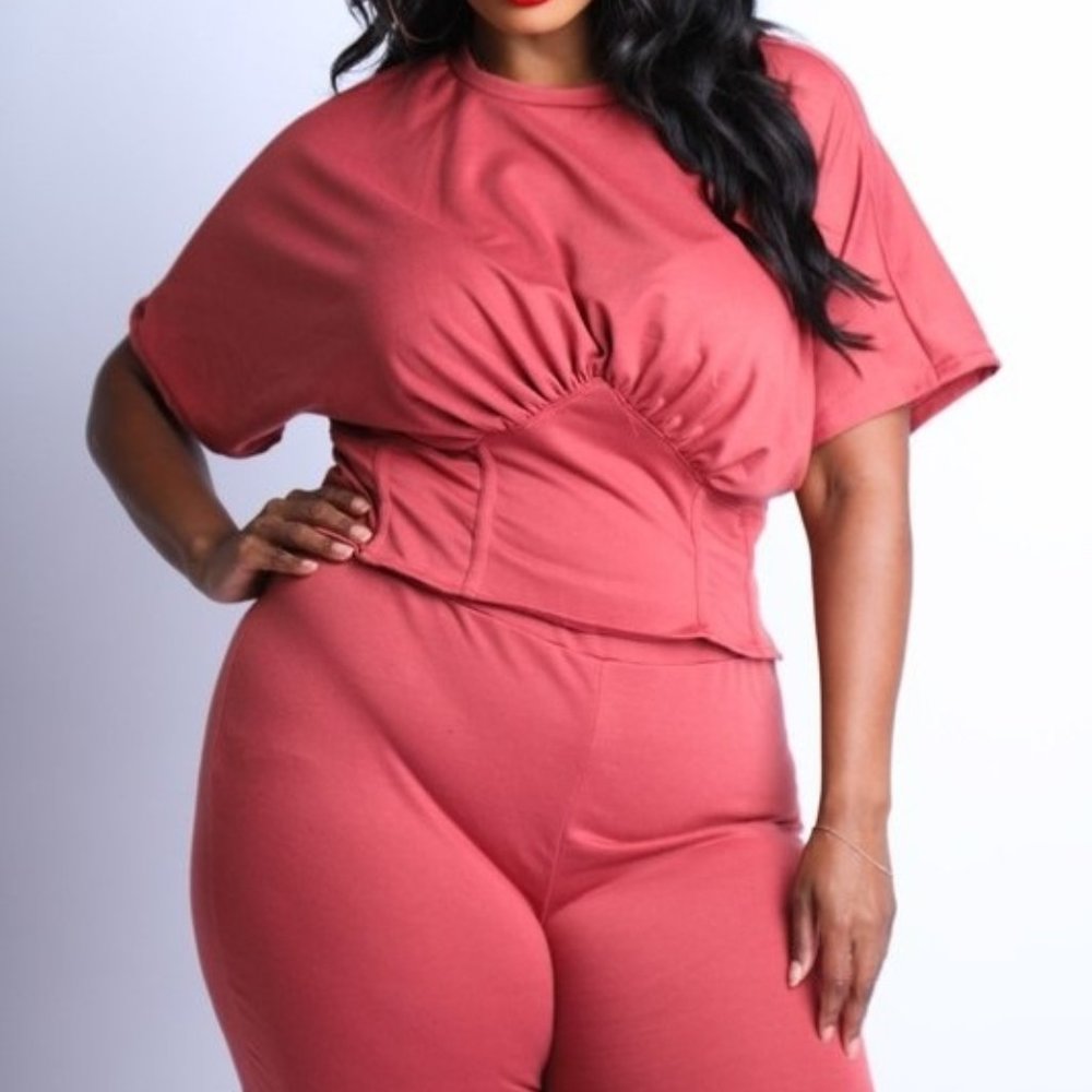 Corset Top and Biker Short Set